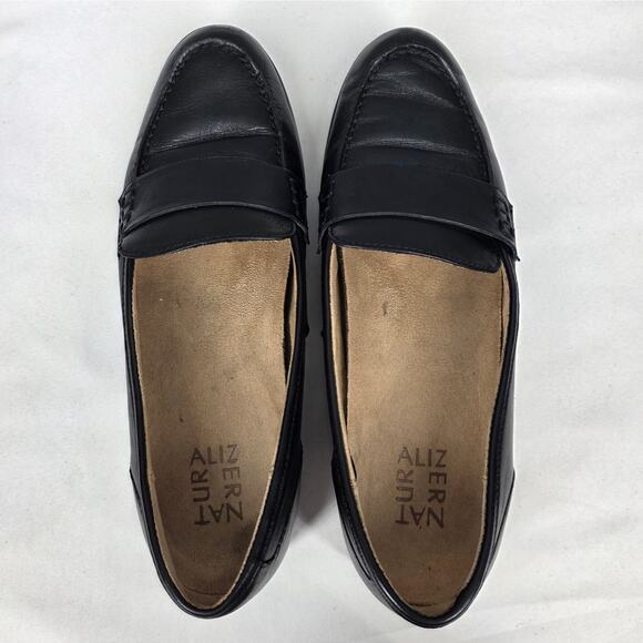 NATURALIZER WOMEN'S BLACK LEATHER MILO COMFORT LOAFERS SIZE 8.5M PENNY STYLE - Picture 5 of 13
